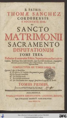 Tomus Primus.