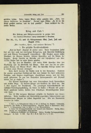 Krieg und Lied : ein Beitrag zum Religionsunterricht in großer Zeit ; [Fortsetzung]