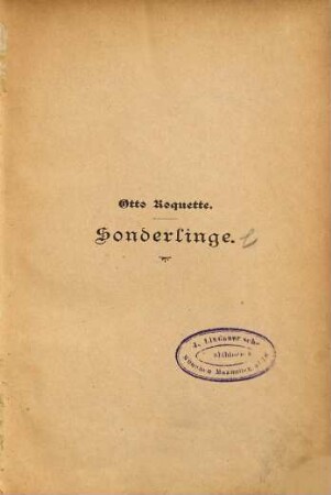 Sonderlinge : Novellen