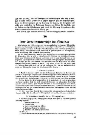 Der Arbeitsunterricht im Seminar
