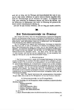 Der Arbeitsunterricht im Seminar