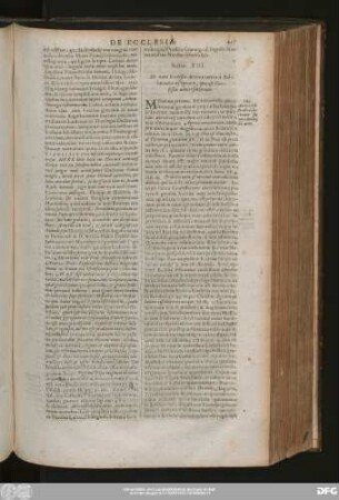 Sectio XIII. De nota Ecclesiae decima tertia à Bellarmino aßignata, quae est Confeßio adversariorum.