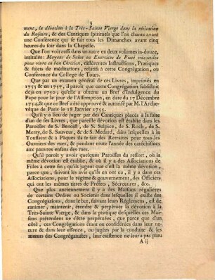 Arrest De La Cour De Parlement, Concernant les Associations, Congrégations & Confrairies : Du 18 Avril 1760.