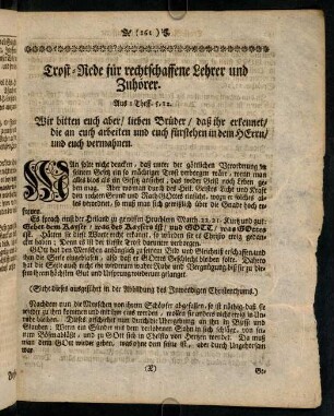 161-175, Trost-Rede fuer rechtschaffene Lehrer und Zuhoerer