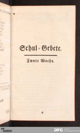 Zwote Woche.