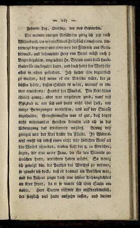 Zehenter Tag, Dienstag, den 7ten September.