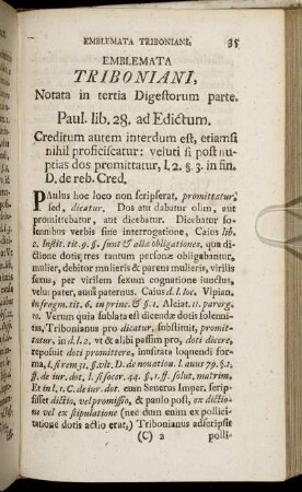 Emblemata Triboniani, Notata in tertia Digestorum parte.