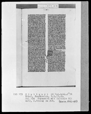 Bibel — Initiale S(i aut), Folio 194recto