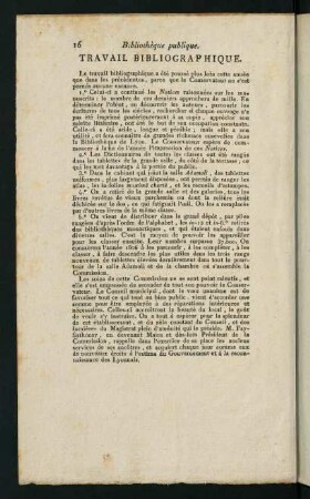 16, Travail Bibliographique
