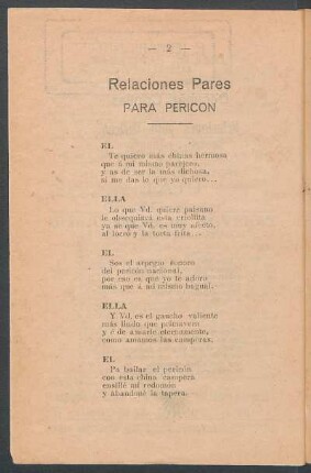 Relaciones pares : Para pericón