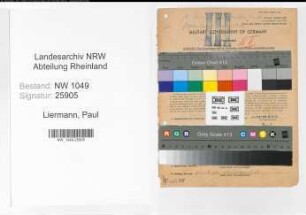 Entnazifizierung Paul Liermann , geb. 13.04.1905 (Kaufmaennischer Angestellter)