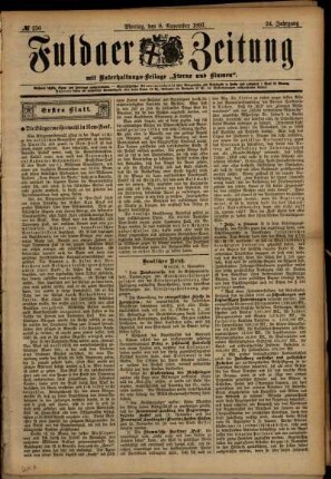 Erste Ausgabe vom Montag, den 08. November 1897.