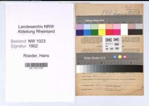 Entnazifizierung Hans Roeder , geb. 19.01.1909 (Reg.Inspektor)