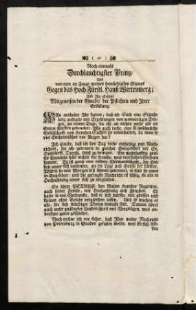 40-58, Noch einmahl Durchlauchtigster Printz