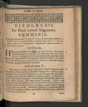 Titulus XVI. De paenâ temerè litigantium.