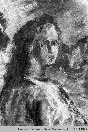 Weibliche Figur im Halbprofil