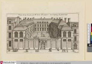 Le Grand Marot, Bl. 84: Veüe de la Maison de Mr. de la Baziniere Sur le quay du pont rouge