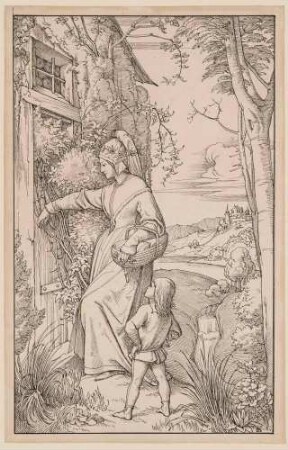 Johannes mit seiner Mutter, zu Brentanos Chronika eines fahrenden Schülers