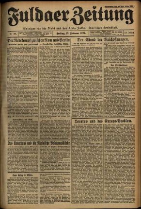 Ausgabe vom Freitag, den 12. Februar 1926.