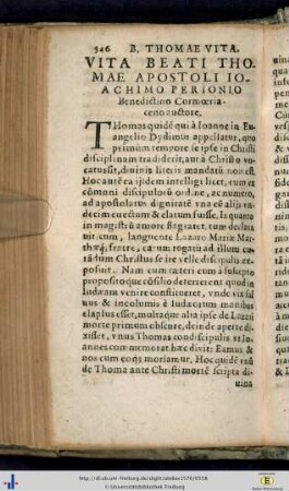 Vita beati Thomae Apostoli.