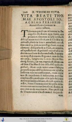 Vita beati Thomae Apostoli.