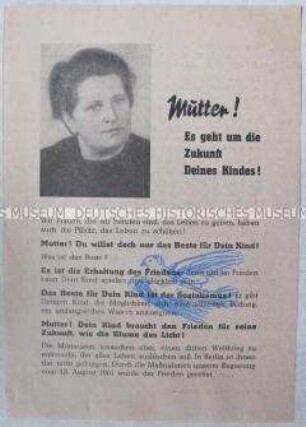 Propagandaflugblatt der Nationalen Front zur Volkskammerwahl 1961
