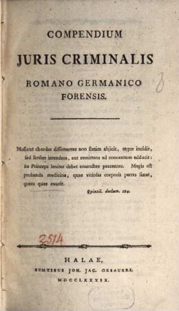 Compendium iuris Criminalis Romano Germanico Forensis