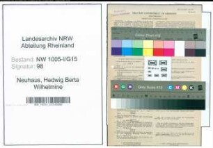 Entnazifizierung Hedwig Berta Wilhelmine Neuhaus , geb. 11.03.1908 (Postangestellte)