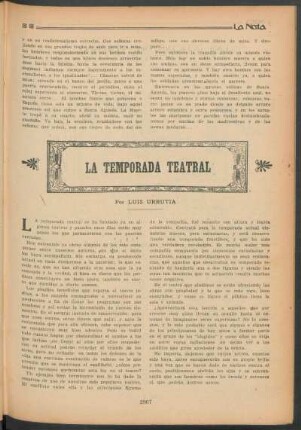 La temporada teatral