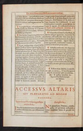Accessus Altaris Seu Praeparatio Ad Missam Facienda.