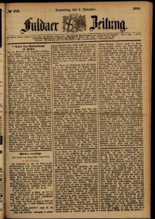 Ausgabe vom Donnerstag, den 04. November 1886.