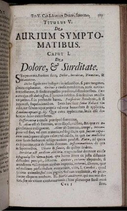 Titulus V. De Aurium Symptomatibus