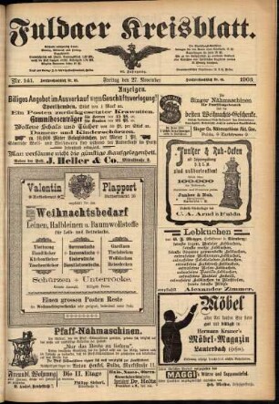 Dritte Ausgabe vom Freitag, den 27. November 1903.