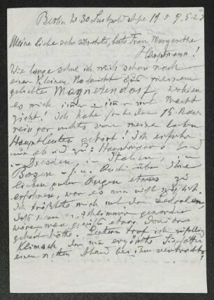 Brief von Heinrich Grünfeld an Margarete Hauptmann