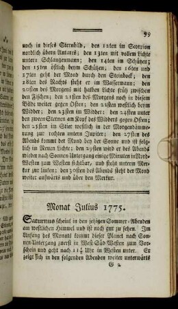 Monat Julius 1775.