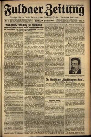 Ausgabe vom Freitag, den 19. Februar 1932.