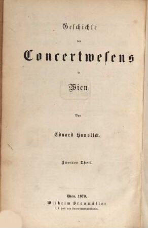 Geschichte des Concertwesens in Wien, 2. Aus dem Concertsaal