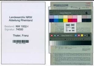Entnazifizierung Franz Thater , geb. 25.12.1902 (Schreiner)
