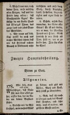 Zweyte Hauptabtheilung. Bitten zu Gott