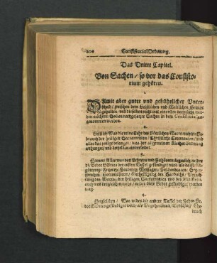 Das Dritte Capitel. Von Sachen/ so vor das Consistorium gebracht.