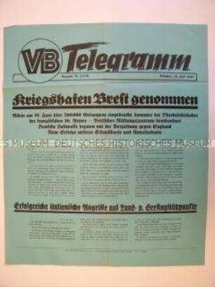 Maueranschlag des "Völkischen Beobachters": "Kriegshafen Brest genommen"