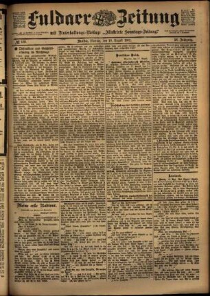 Ausgabe vom Montag, den 19. August 1901.