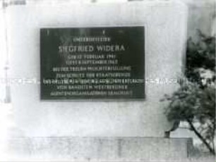 Gedenkstein für den Grenzsoldaten Siegfried Widera
