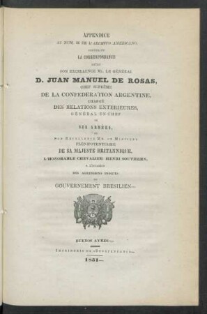 Appendice au Num. 26 de la Archivo americano