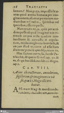 Cap. VIII. Anne characterum, annulorum, sigillorum & imaginum ea vis sit, quae à Magis illis tribuitur