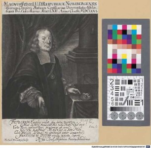 Magnus Fetzer, I. U. D. Reipublicae Noribergensis, aliorumq[ue] Imperii Statuum Consiliarius, Universitatis Altdorfianae Pro-Cancellarius : Aetat: LXII. Anno Christi MDCLXXVI.