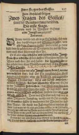 Zum Beschluß folgen Zwey Fragen des Geistes / ...