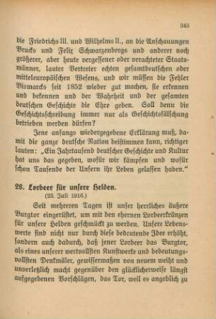 28. Lorbeer für unsere Helden.