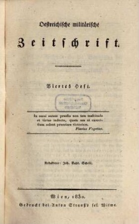 Oestreichische militärische Zeitschrift. 1830,2, 1830, 2