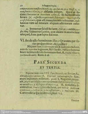 Pars Secunda Et Tertia